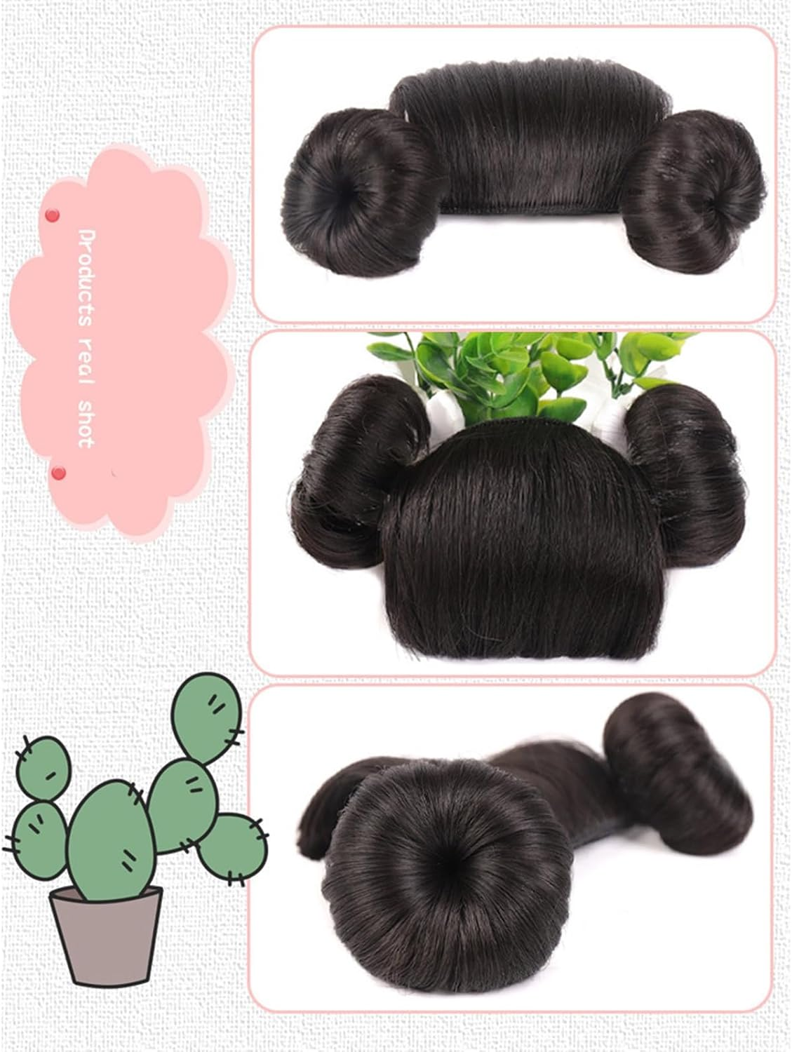 NVOQILIN Bun Headbands Infants Wig Bangs Chignons Hairpiece 1-4T Girls Boy Headwear Lovely Buns Hairband Decors