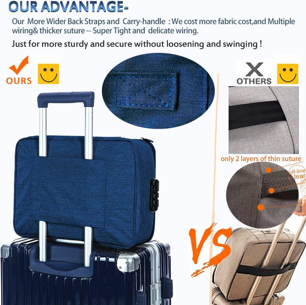 Oxford Waterproof Document Bag, A4 Letter Size Document Holder, Zipper Closure Portable Filing Pouch File Pocket Organizer (Cyan-Blue) image number 5