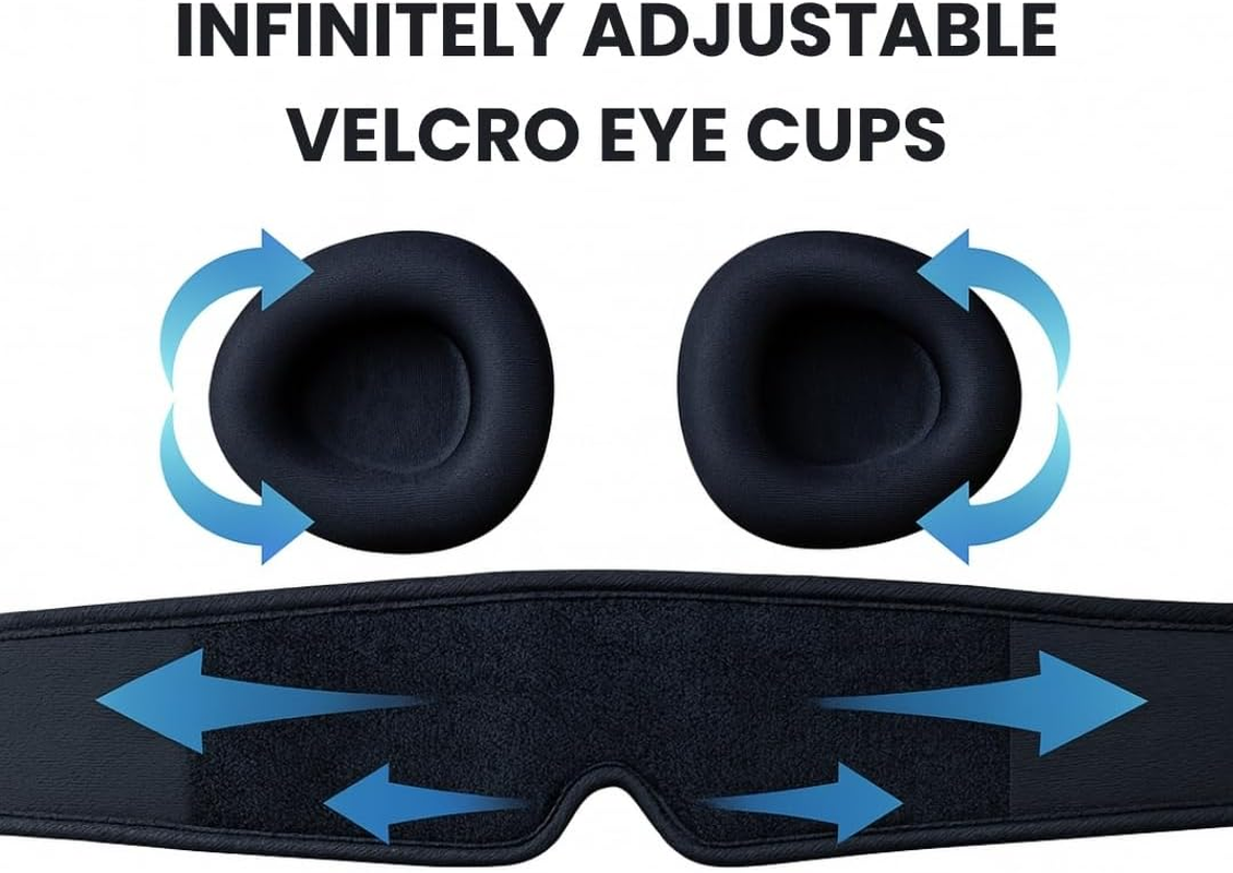 Eye Sleep Mask - 100% Light Blocking Eye Mask, Adjustable Sleeping Mask with Detachable Eye Cups, Ultra Comfortable for Women & Men, Zero Pressure on Lashes, Perfect for Deep Rest/Travel/Shift Work image number 6