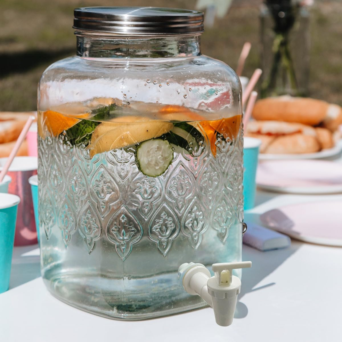 2 Pcs Replacement Cooler Faucet, Reusable Spigot Spout Water Beverage Lever Pour Dispenser Valve Water Crock Water Tap, BPA Free Plastic Water Spigot (Milky) - Black image number 5