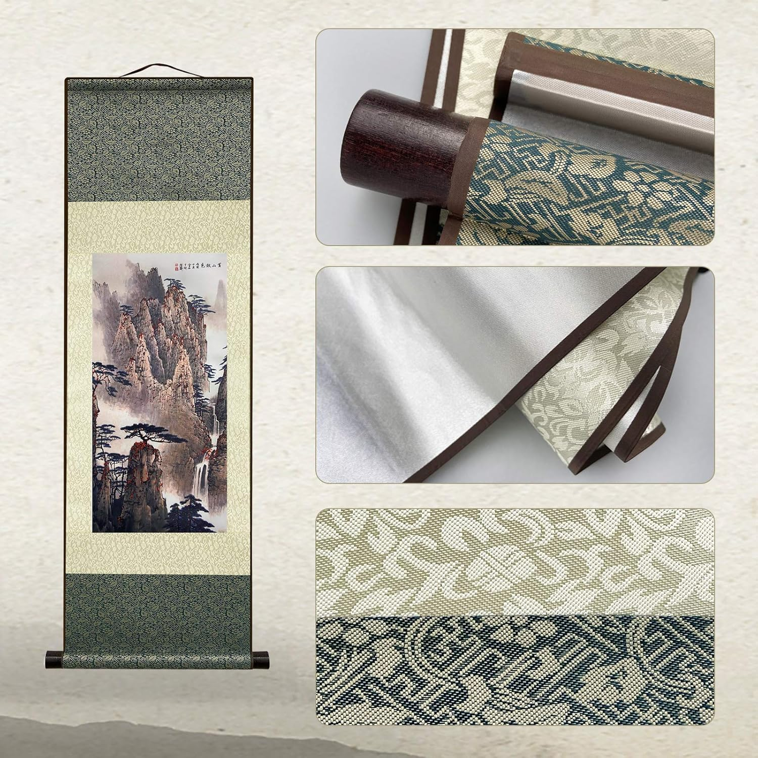 Atfart Beautiful Scroll Wall Hanging,Autumn in Huangshan (39 Inches X 12 Inches). - A3 image number 3