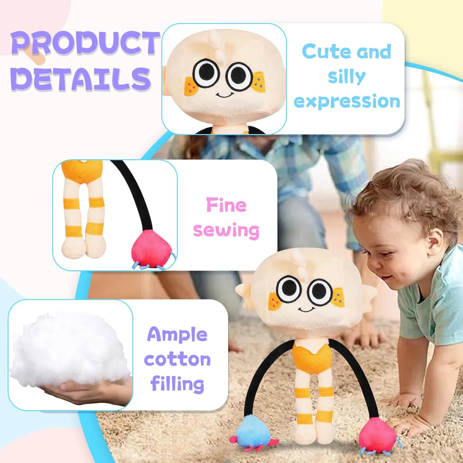 Dandy'S World Plush Toy, 11.02 Inches/28 Cm Dandy Horror Games Plush, Dandy Flower World Plush Toy, Dandy Scary Game Plush Toy, Stuffed Plush Animal Doll Pillow for Boys and Girls Party, image number 4