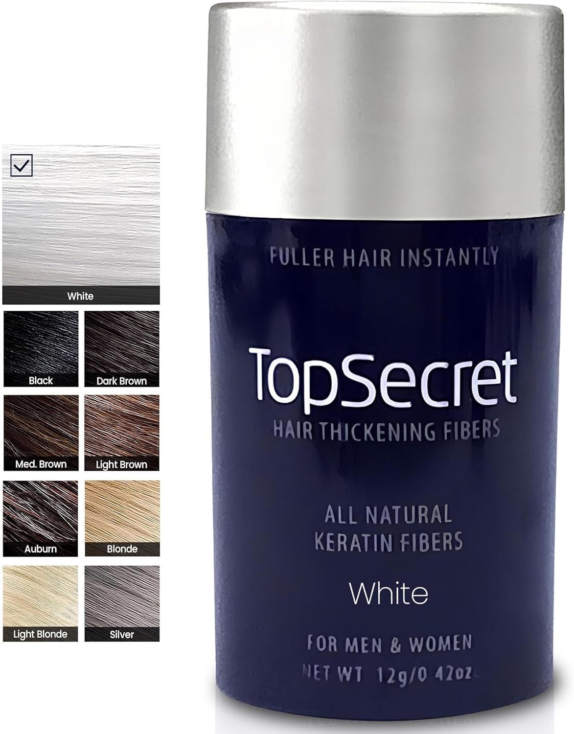Top Secret Hair Thickening Fibers -Regular Size Refill (.42 OZ.) White image number 6