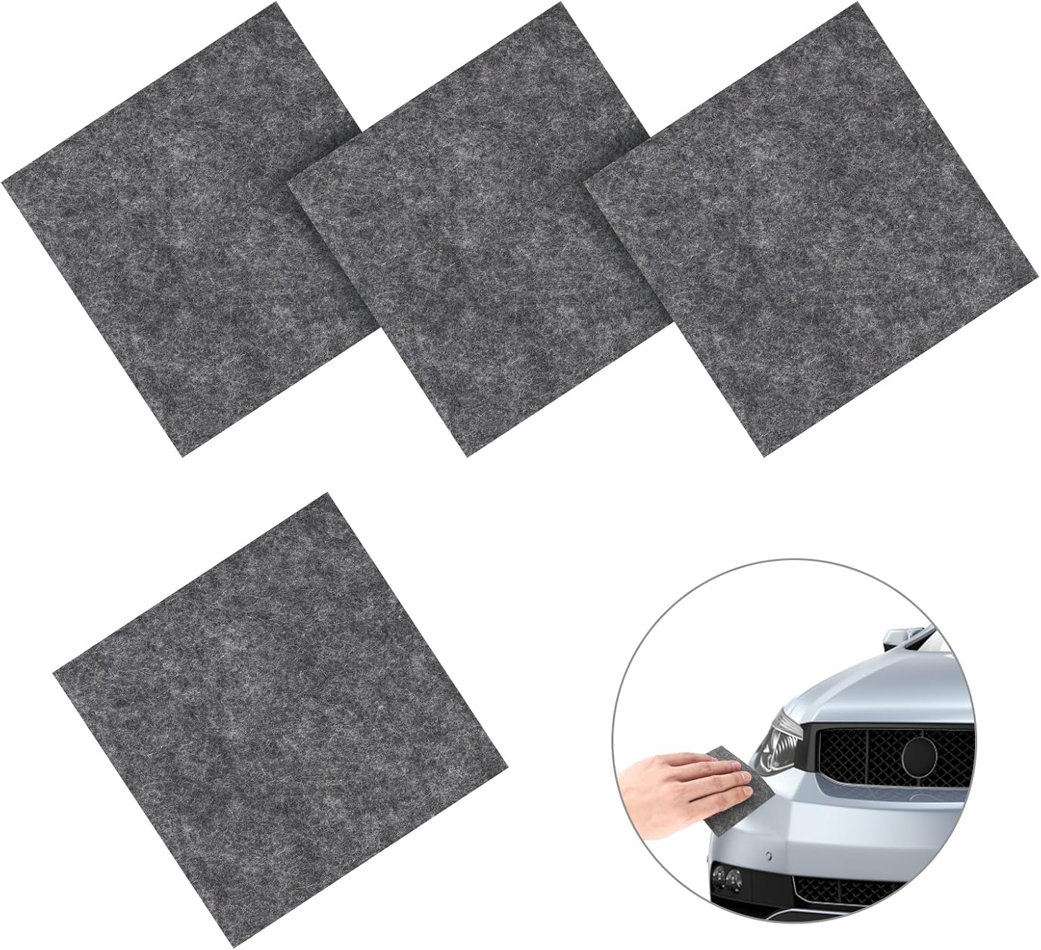 4Pcs Nano Sparkle Cloth, 3.94X3.94In Car Scratch Remover Multi-Purpose Shine Cleaning Cloth to Erase Car Scratch Nanosparkle Cloth for Easily Repair Vehicles Paint Residues Water Spots image number 6