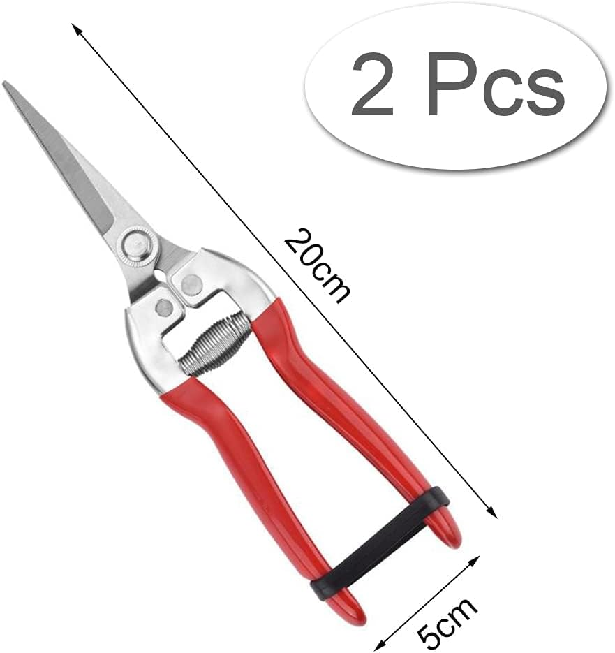 2 Pcs Sturdy Pruning Shear Garden Scissors Gardening Snips Professional Micro-Tip Pruning Tool for Arranging Flowers, Trimming image number 2