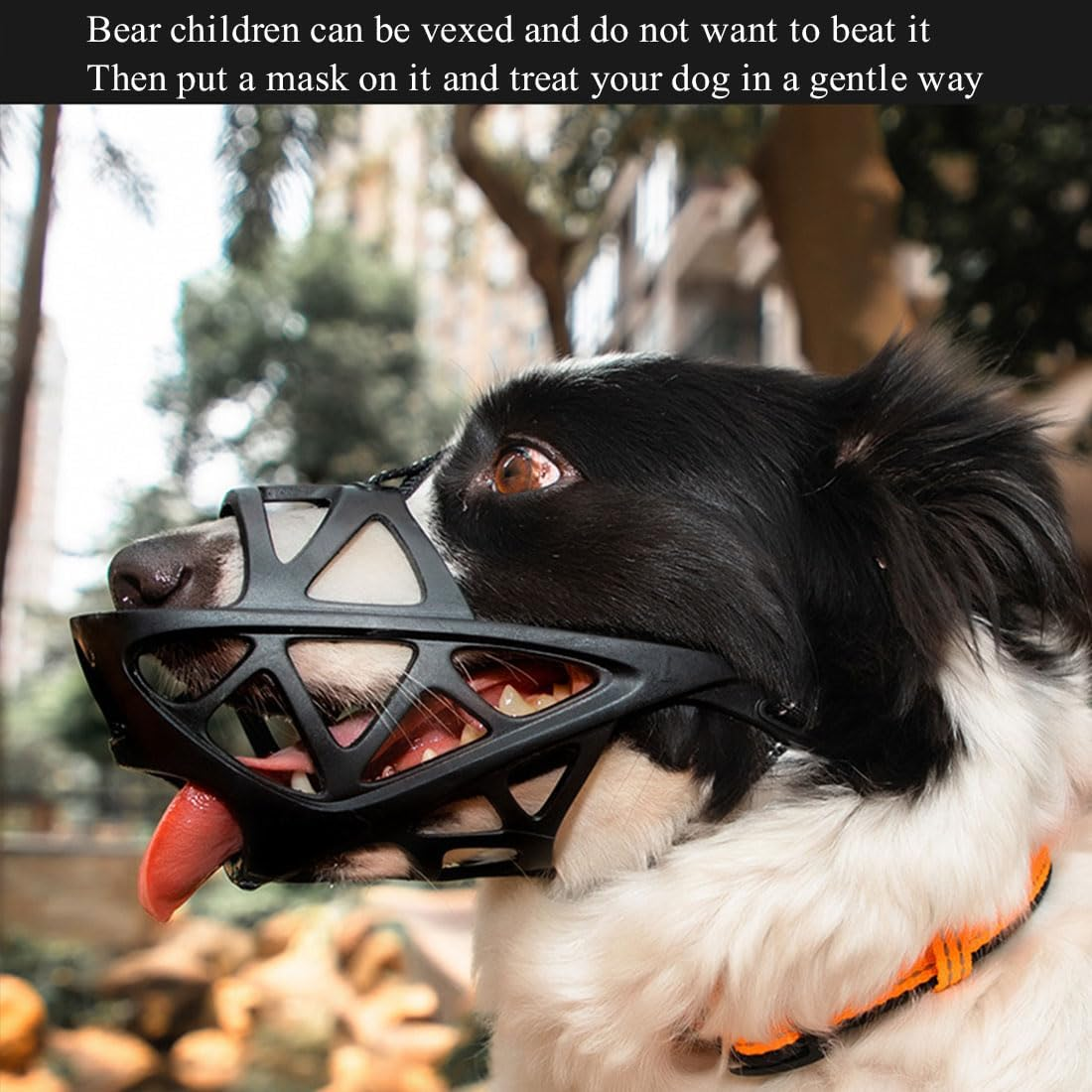Dog Muzzle, Soft and Comfortable, Breathable Basket Muzzles,Chewing and Scavenging,Perfect for Grooming and Training Medium, Black (L) image number 4