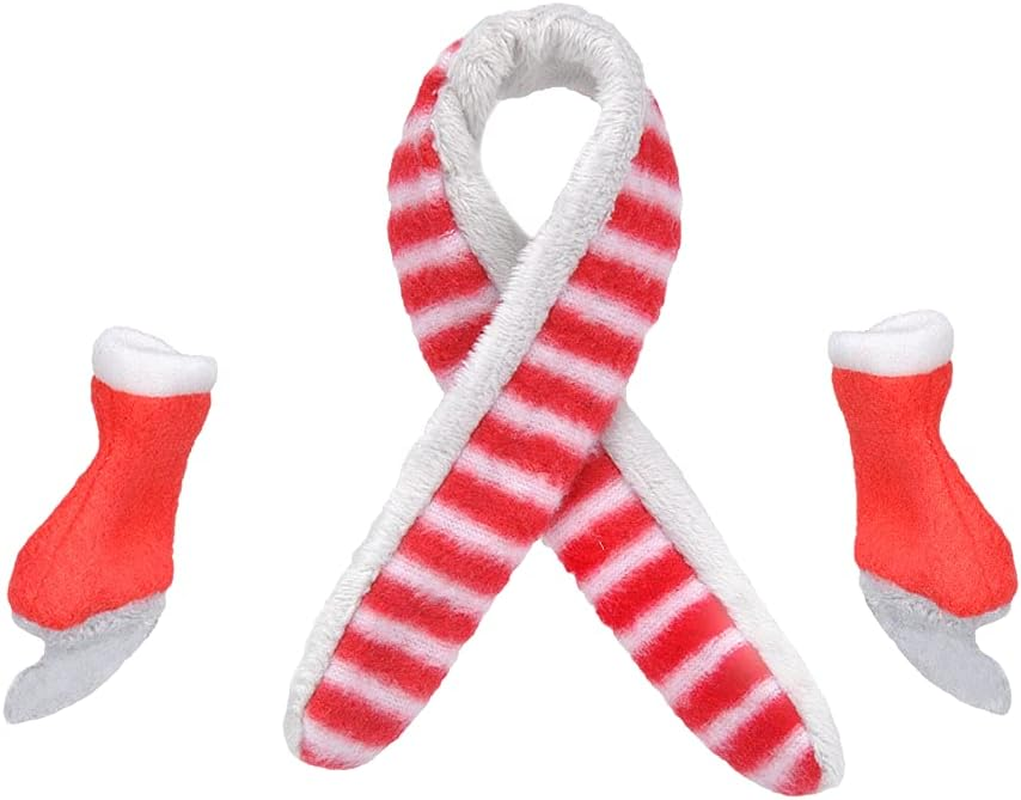 E-TING Santa Clothing Scarf + Ski Shoes for Elf Doll (Scarf + Ski Shoes)