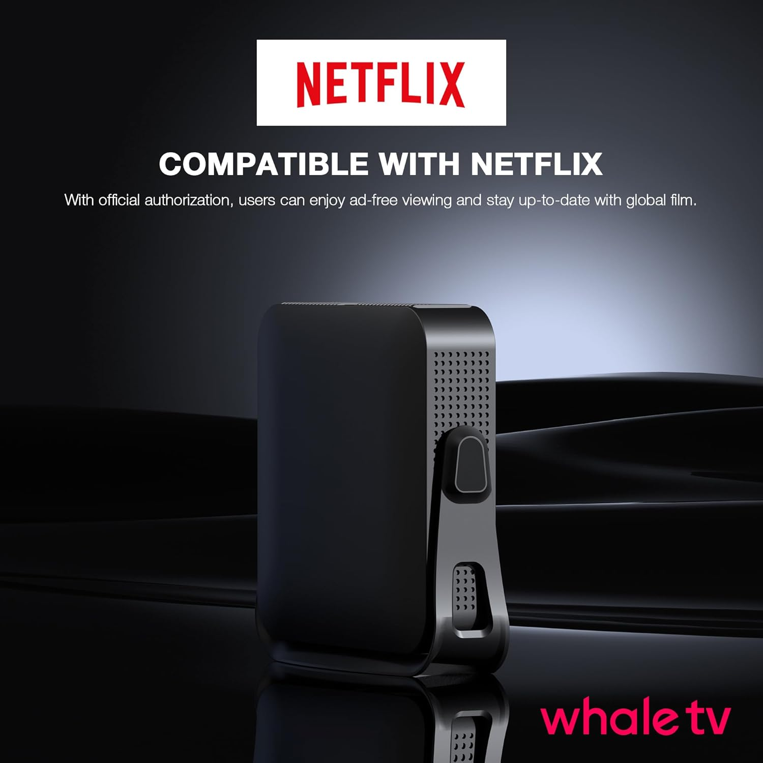 Mini Projector [360&deg;Adjustable Stand & Auto Focus/Keystone] with Netflix Officially, VOPLLS Wifi Bluetooth 1080P Full HD Portable Projector, Smart Moive Projector for Bedroom/Outdoor/Phone image number 2