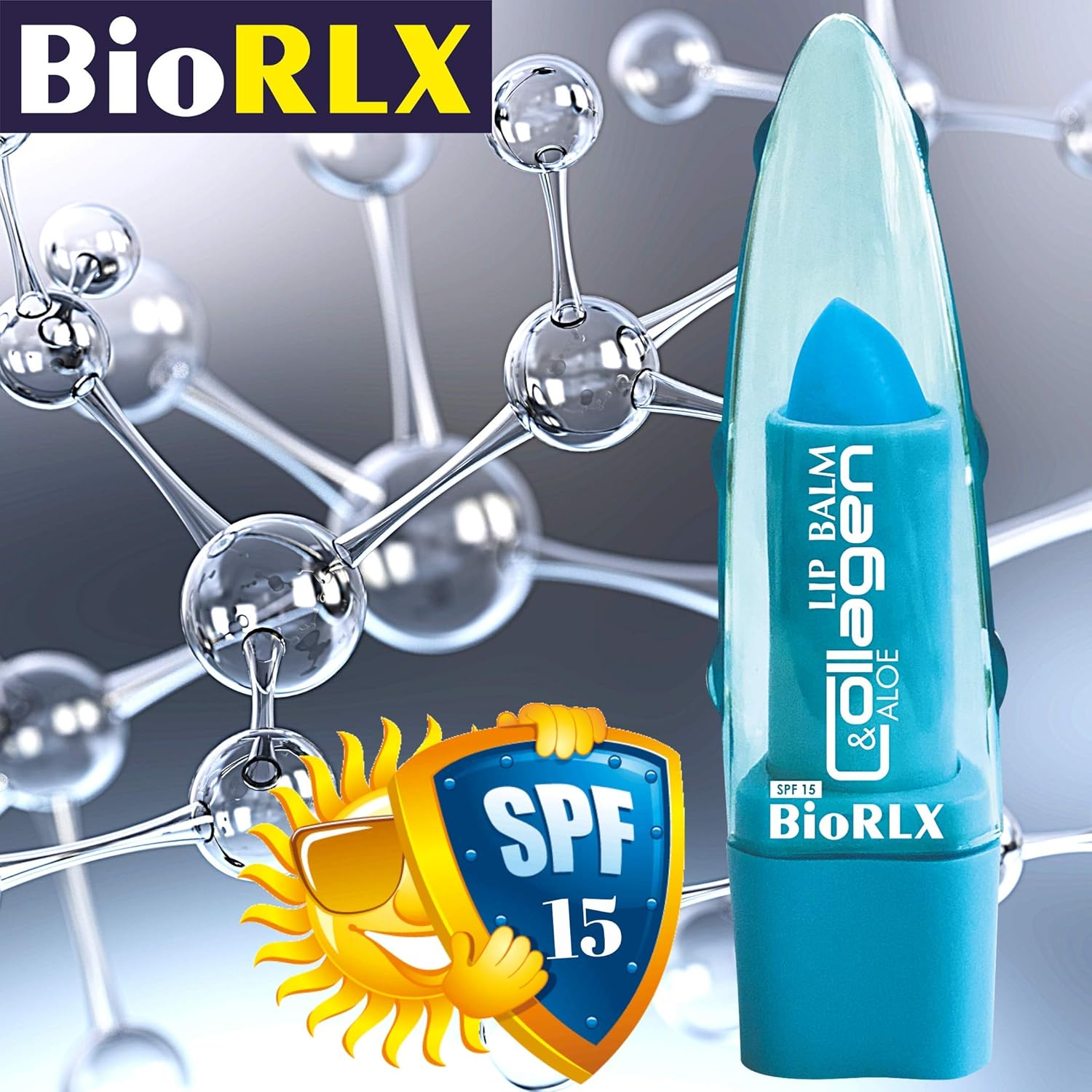 Biorlx Collagen with Aloe Vera Lip Balm SPF 15, Color Free, Paraben Free Naturally Moisturize and Heal Damaging Wind, Harsh Sun, Weather Changes.It Repairs Dry, Cracked Lips image number 2