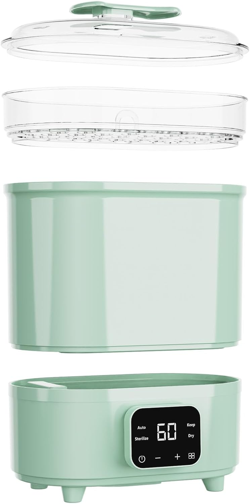 Baby Bottle Steriliser and Dryer, Electric Steam Steriliser, Universal Fit for All Baby Items, Breast Pump Accessories, Green image number 4