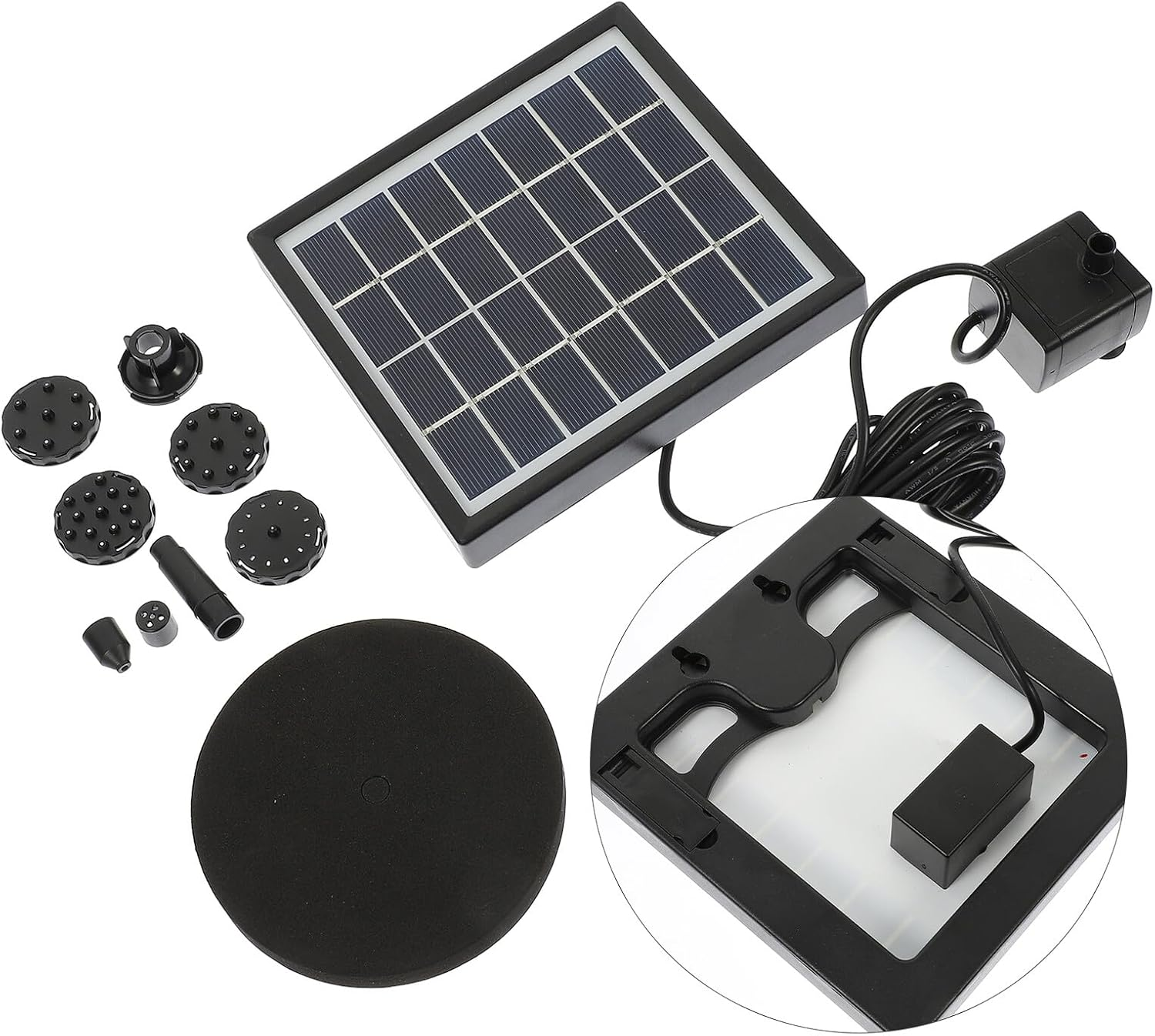 Yardenfun Solar-Powered Small Garden Fountain Pump Outdoor Floating Water Feature Solar Panel Operated for Patio Park and Decoration image number 1