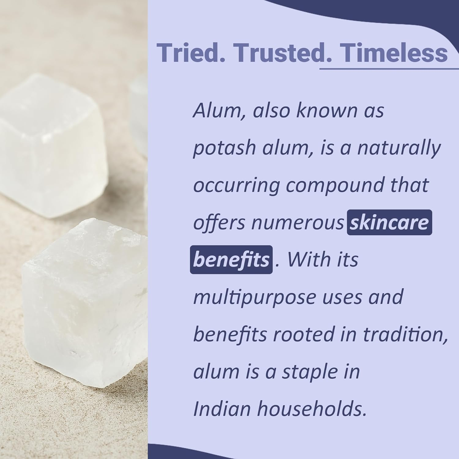Mi Nature Alum Powder Potassium (Fitkari/Phitkari) -100% Natural Skincare for Acne, Odor Control & Water Purification Face Mask for |Pore Refining 454G (16Oz) |Face Pack Powder |Cruelty-Free image number 4