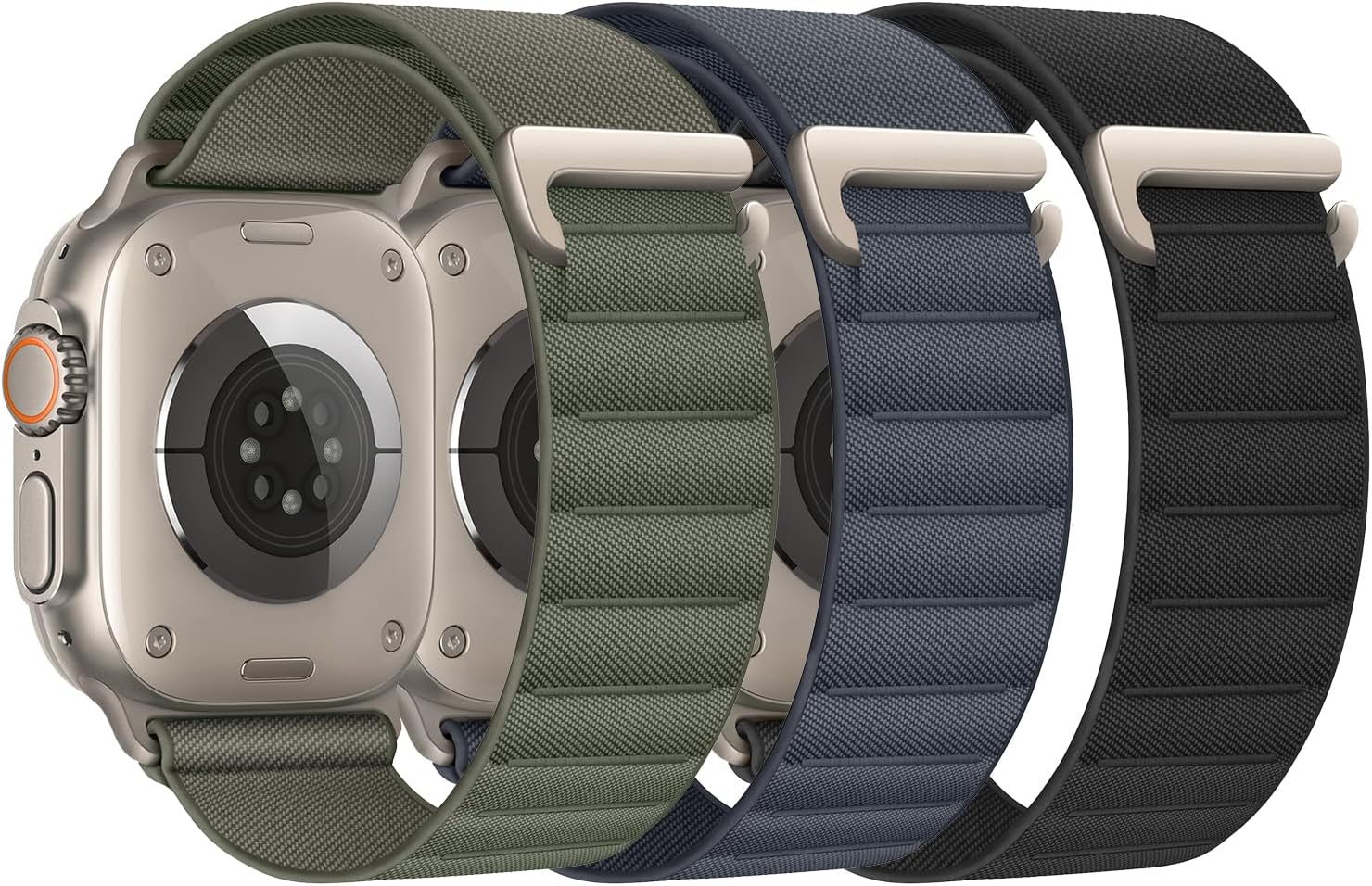 3 Pack Alpine Loop Compatible with Apple Watch Straps 40Mm 44Mm 46Mm 38Mm 42Mm 41Mm 45Mm 49Mm for Women Men, Nylon Sport Loop Replacement Band for Iwatch Ultra 2 1 SE Series 10 9 8 7 6 5 4 3 2 1