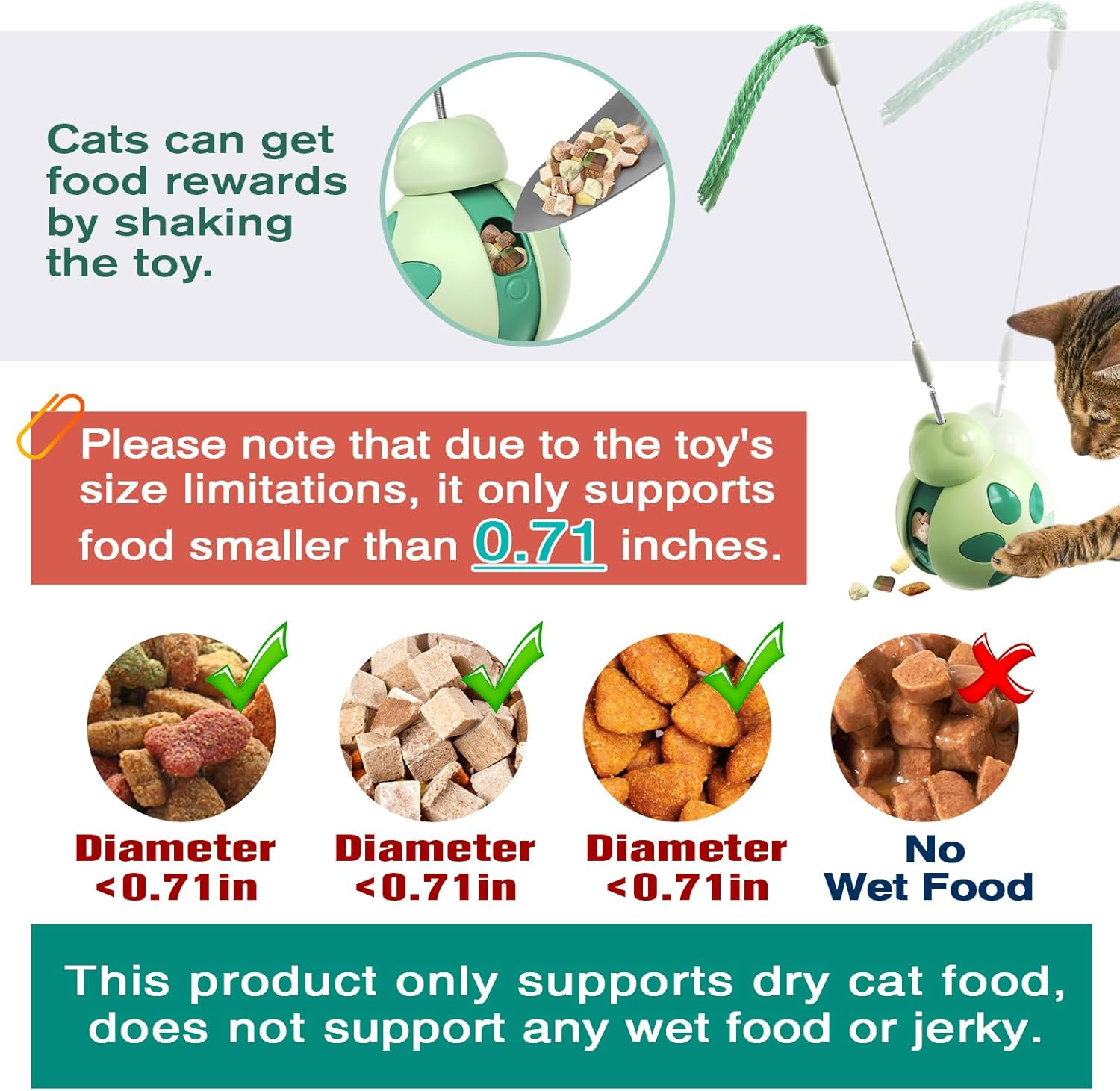 Interactive Cat Toys for Indoor Cats, Cat Toys for Bored Indoor Adult Cats, Cat Feather Toy, Cat Treat Dispenser Automatic Cat Toy, Cat Puzzle Toy Feather Toy, Puzzle Feeder Cat (Green)