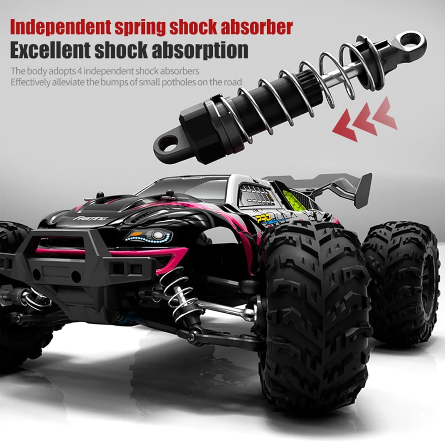 KAIMIO 70KM/H 4WD High Speed Brushless RC Truck, RTR Monster Truck, 1:16 Scale RC Car All-Terrain Off-Road Waterproof 2.4GHZ Hobby Grade RC Car for Beginners and Adults (16102Pro-Blue) image number 1