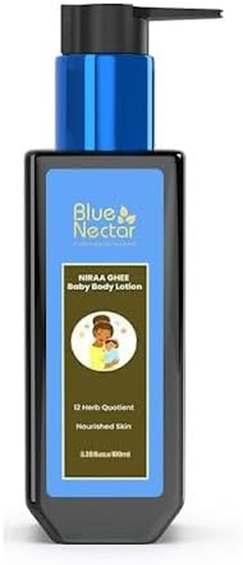 Blue Nectar Baby Lotion with Nourishing Organic Ghee, Body Butters and Ayurvedic Baby Oils Baby Skincare | Infant Body Lotion | Gentle Moisturizer for Kids (12 Herbs, 100Ml) image number 5