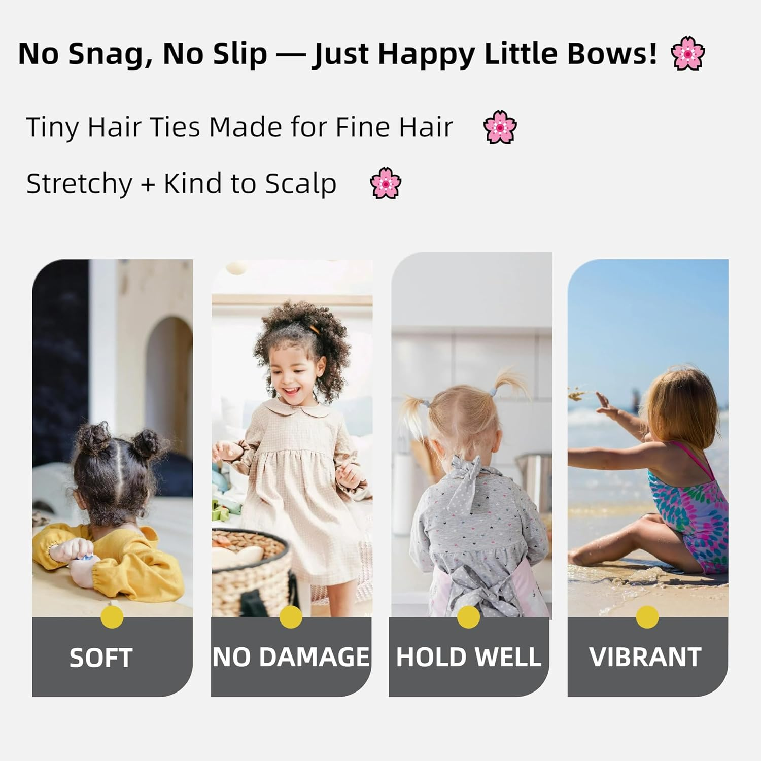 Toddler Hair Ties, Mini Hairties for Infant Girls,No Damage Hair Scrunchies for Children,Soft Cotton Hair Tie,Seamless,105-110 Pcs,Won'T Pull Out (Muti-Colored A) - Muti-Colored A image number 5