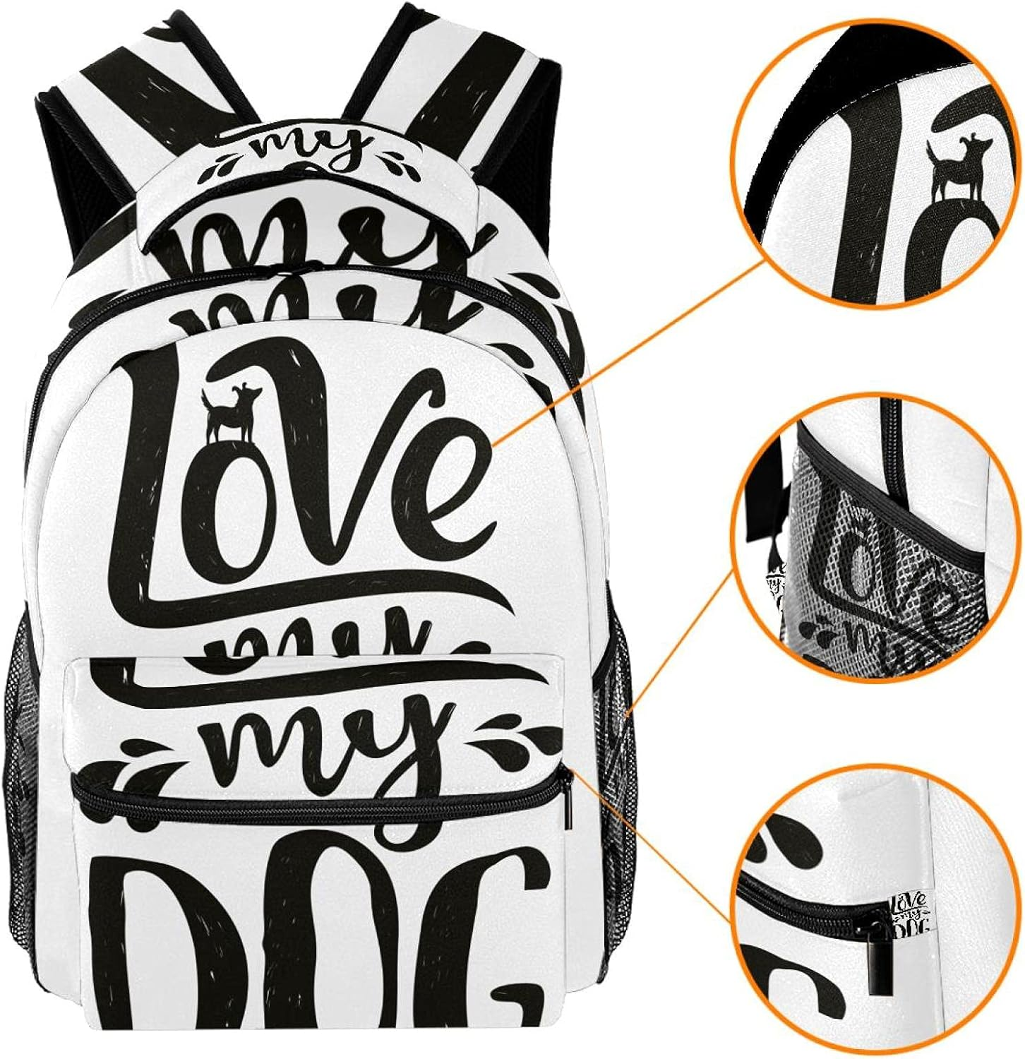 Love My Dog Backpack Students Shoulder Bags Travel Bag College School Tote Backpacks image number 4