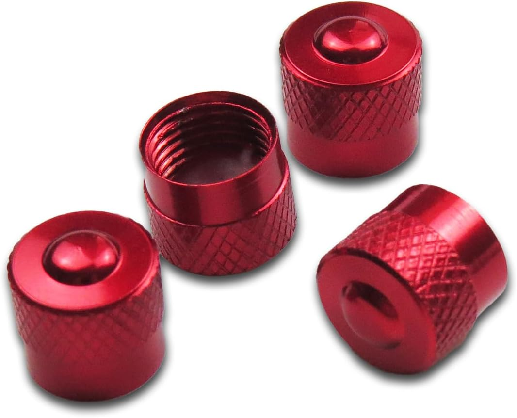 Pitlane Performance&reg; Aluminium Valve Caps, Pack of 4, Valve Covers, Aluminium Car Tyres, Schrader Valve, Valve Cover, Tyre Valve Caps for Car, SUV, Motorcycle, Bicycle (Black, Racing) image number 2