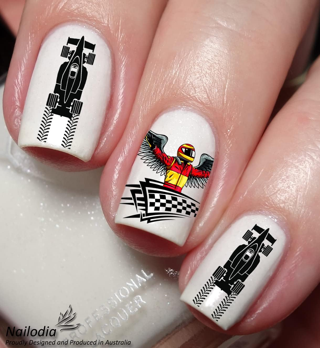Racing Car Formula Nail Art Decal Sticker image number 1