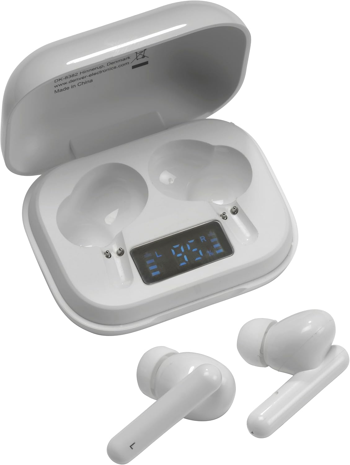 Denver TWE-38 Bluetooth Earbuds, White, 3.70 X 4.50 X 6.70 Cm image number 3