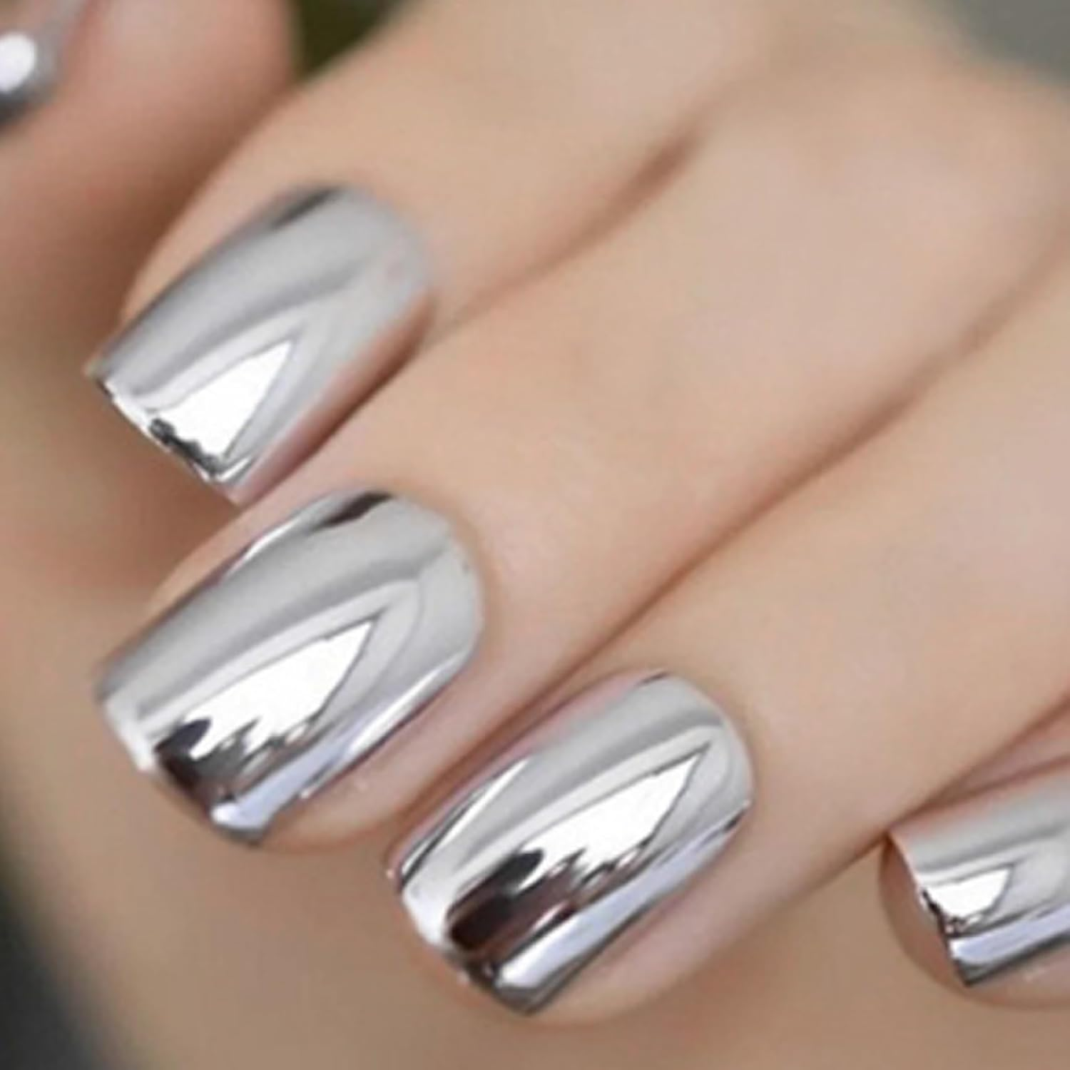Metallic Painting Gel for Nails Metallic Nail Polish 2PCS 3D Mirror Chrome Nail Polish 10G High Glossy Reflective Gel Polish Soak off Silver Nail Polish for Beginner, Professionals image number 5