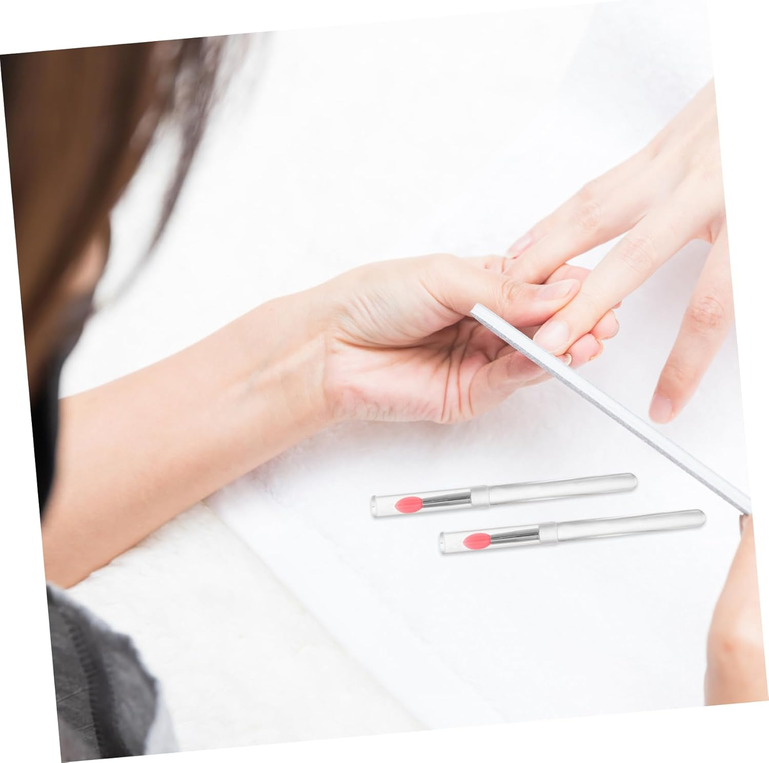 10Pcs Manicure Transparent Silicone Rod Metallic Mirror Effect Sticks Nail Art Applicator Tools Metallic Mirror Effect Nail Applicator Glitter Applicator Kit Silica Gel