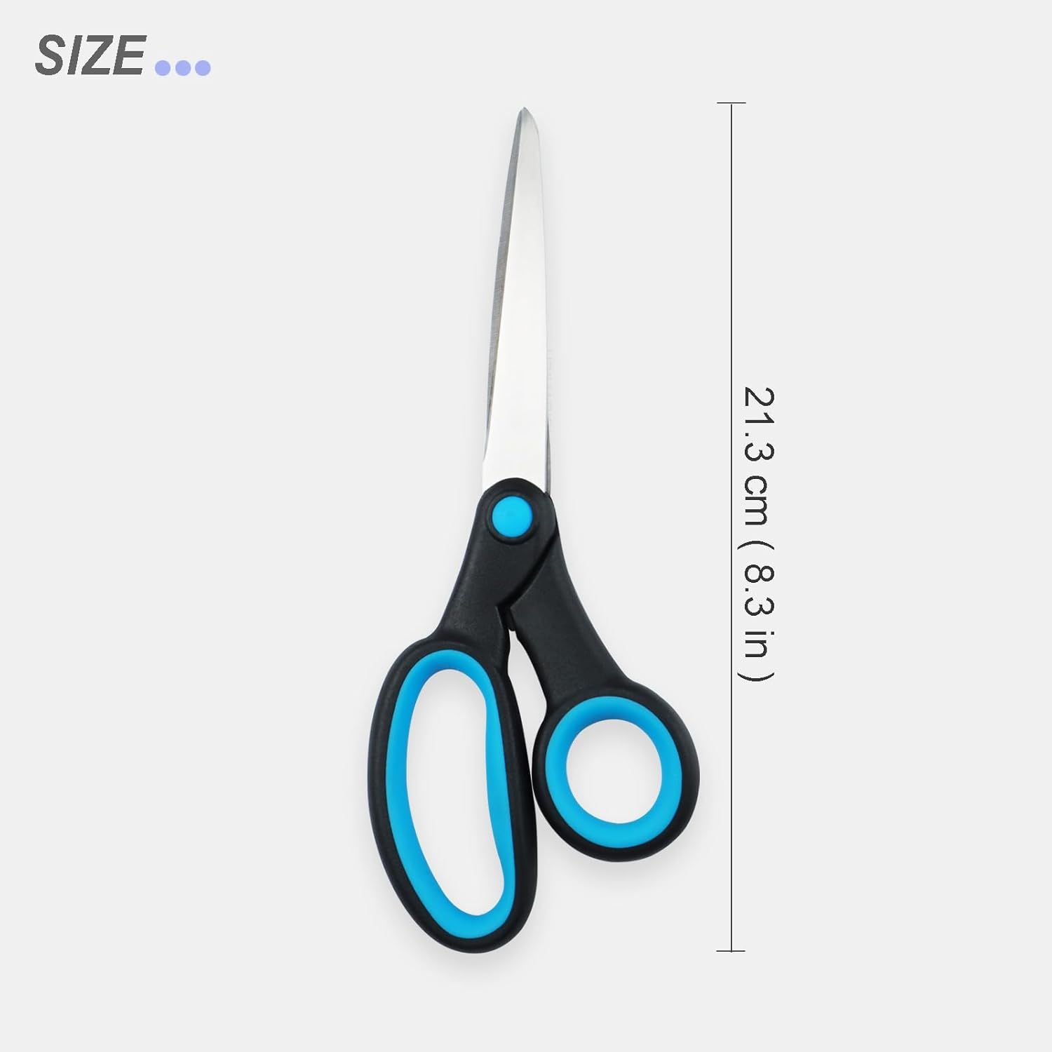 Left Handed Scissors for Adults, 8 Inch Stainless Steel Lefty Scissors, All Purpose Sharp Blade Shears, Soft Comfort-Grip Handles Blunt, for Office, Craft, Sewing, Arts, School, Home, 2-Pack image number 1