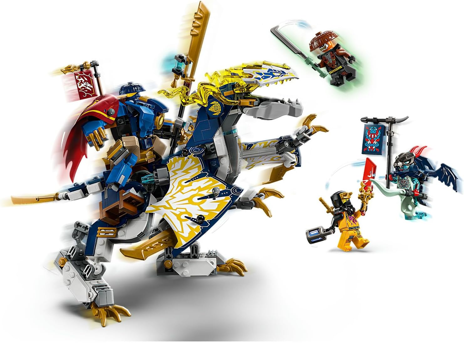 LEGO&reg; NINJAGO&reg; Rogue&rsquo;S Mech Dragon Rider 71843 Ninja Toy and Battle Playset with 4 Minifigures and Combat Accessories, Kids Birthday Toy Idea for Boys and Girls Aged 8 and Up image number 1