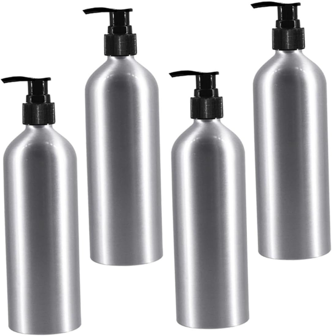 SOLUSTRE 4Pcs Aluminum Bottle Pump Head for Shampoo Bottle Liquid Dispenser for Bathroom Travel Use image number 1