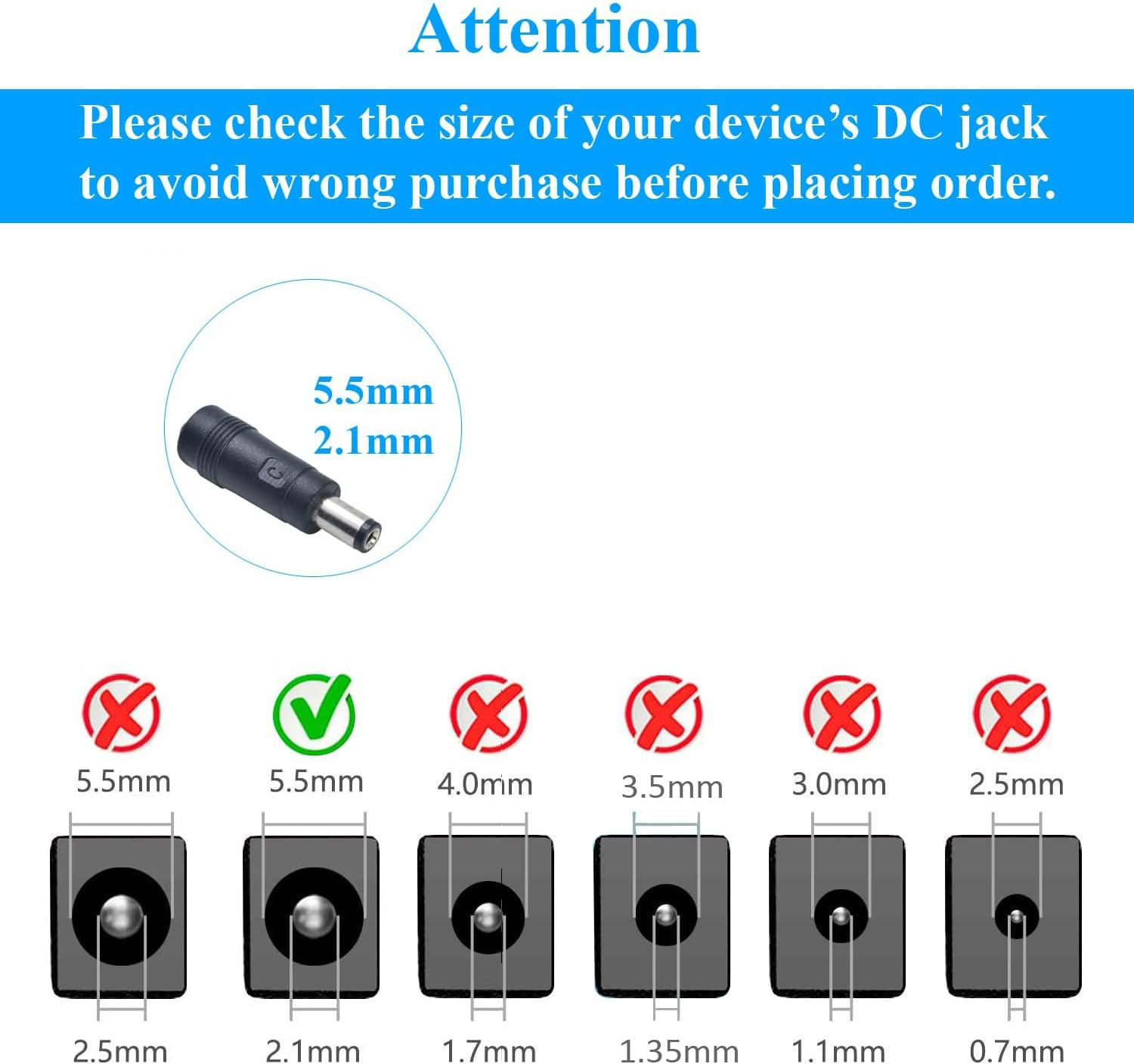 AC to DC 9V 1A Power Supply Adapter, Plug 5.5Mm X 2.1Mm, Center Negative, for Guitar Effects Pedal, 2 Meters image number 4