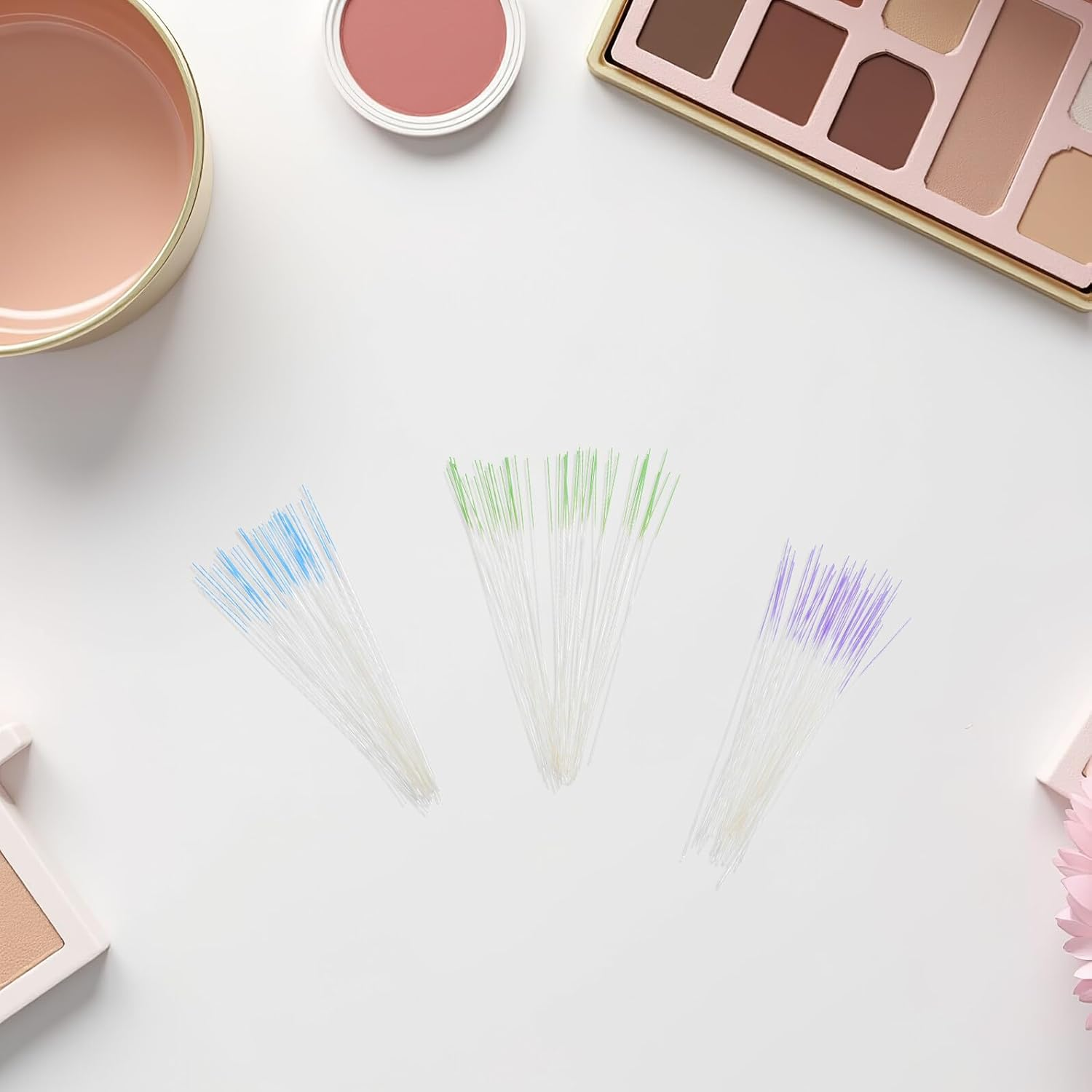 KOMBIUDA 180Pcs Ear Hole Cleaning Line Disposable Piercing Aftercare Tools for Ear Care with Tubes Green Purple Pink for Travel Beginners and Daily Use image number 2