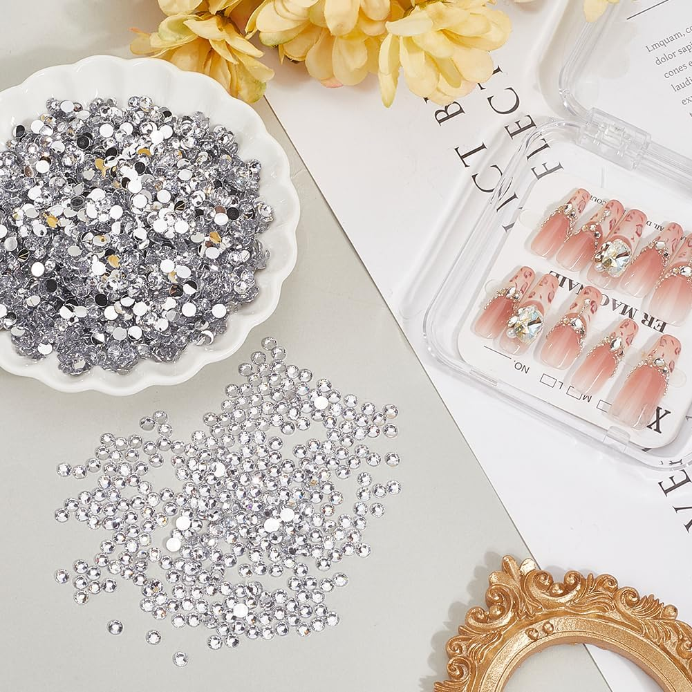 CABODYALS 4750Pcs 4MM Clear Resin Rhinestones Bulk Bedazzling Half round Flatback Glue Fix Crystals Flat Back Rhinestone Gems Charms Stone Nail Decoration for Diy Craft Clothe Bag Shoes Wedding Decor image number 6