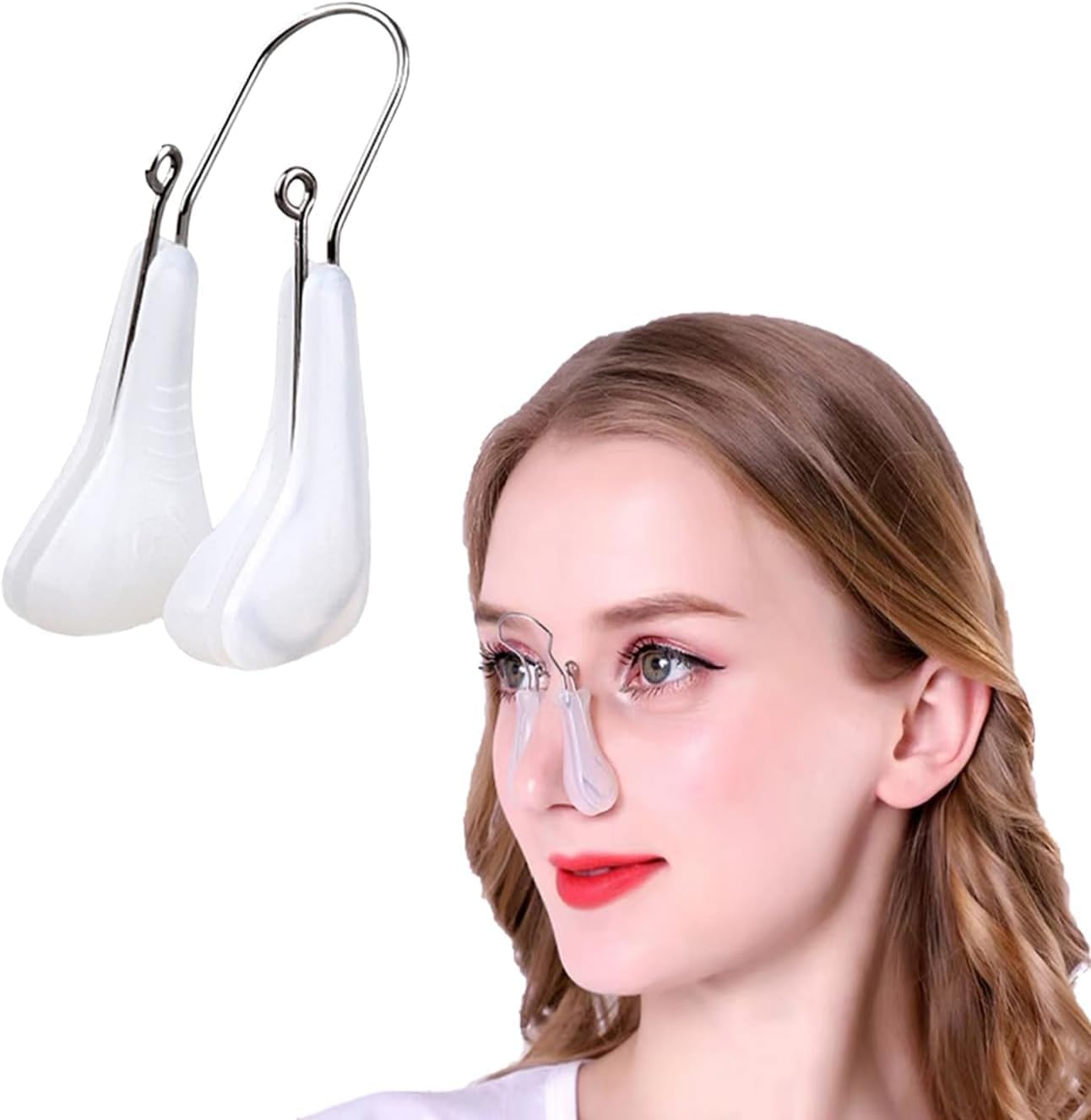 Nose Shaper Clip Nose Straightener for Wide Noses Pieces Silicone Nose Bridge Lifting Clips for Women,Nose Straightener for Wide Noses Silicone Nose Slimmer Nose Massagers Tools for Women