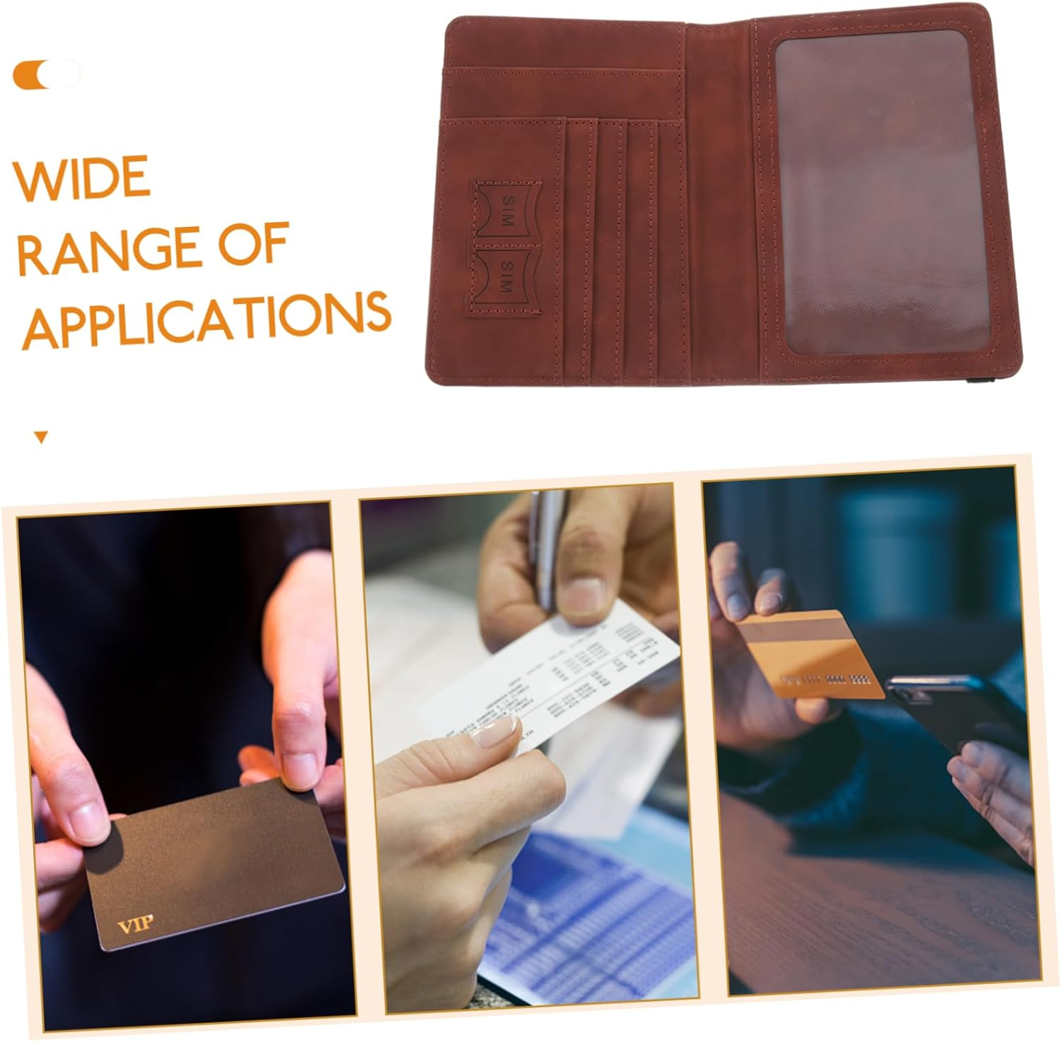 COSMEVIVI World Map Passport Holder Travel Passport Pouch Marble Pattern Id Card Employee Card Case image number 2