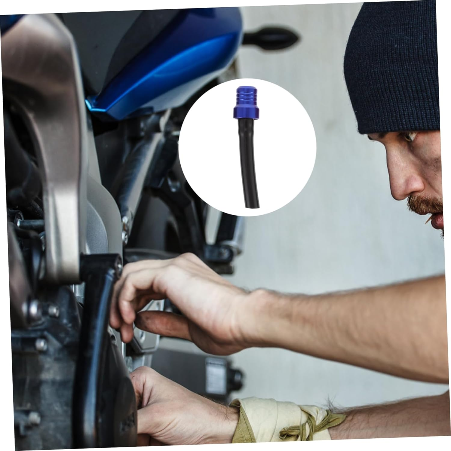 Beatifufu 6Pcs Universal Motorcycle Tank Cap Breather Cap Air Vent Hose for Motorcycle Accessories image number 2