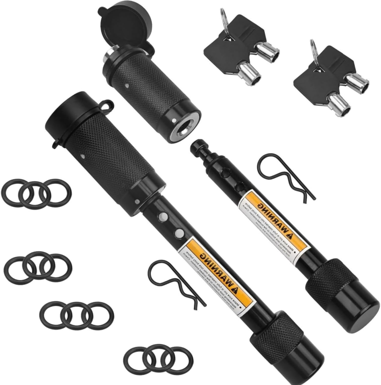 Heavy Duty Trailer Hitch Lock, 5/8" Diameter Lock Pin, Suitable for Class III/IV 2 "And 2.5" Interfaces, Compatible with Truck, Trailer and Bicycle Frames (2 Pack)