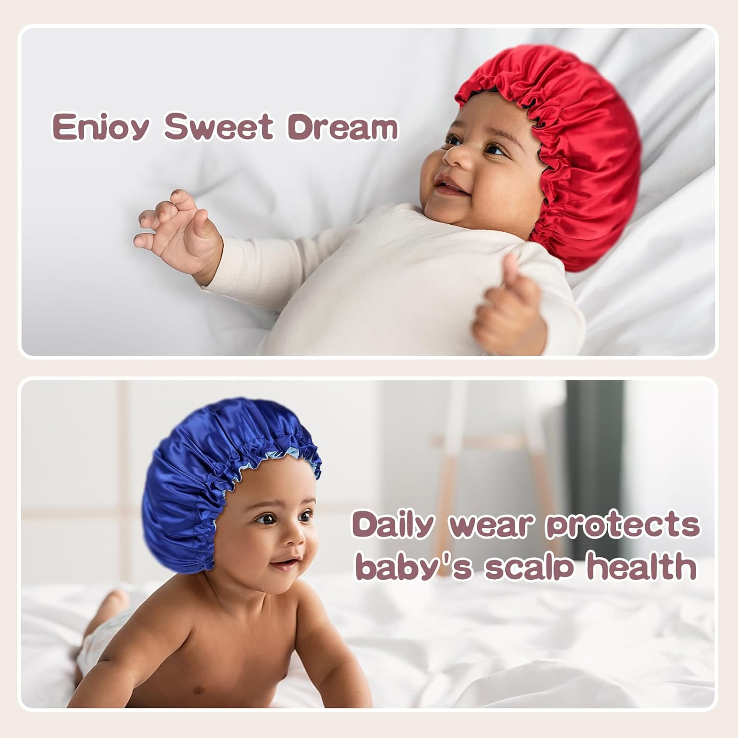 Fittia Small Bonnet for Men Sleeping: Reversible for Short Hair, Silky Satin Bonnet for No Frizzy Curls, Adjustable Non Slip image number 4