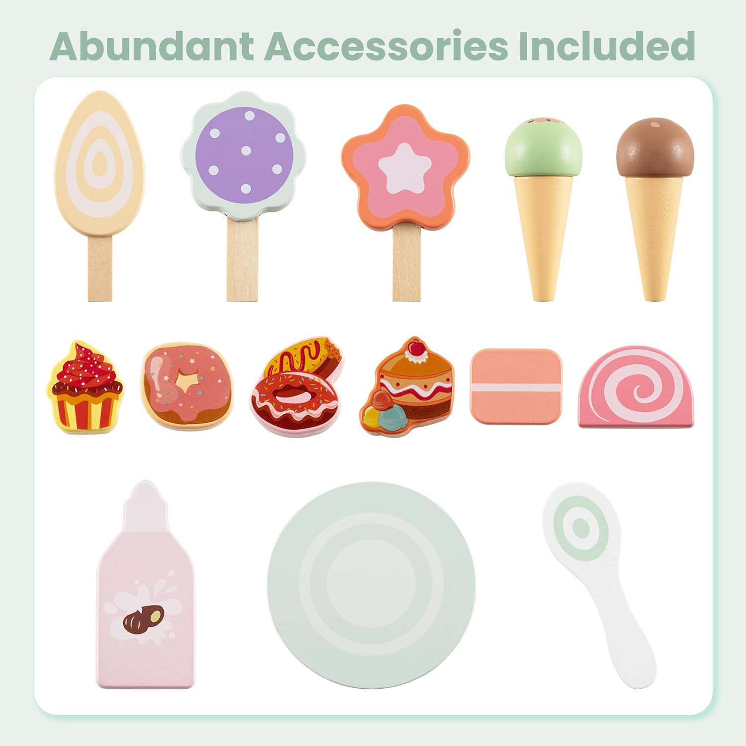 INFANS 6 in 1 Wooden Baby Walker, Play Kitchen Playset, Toddler Push Learning Activity with Wheels Shape Sorter Movable Slider, Montessori Educational Toy for Girls Boys 1-3 Years image number 1