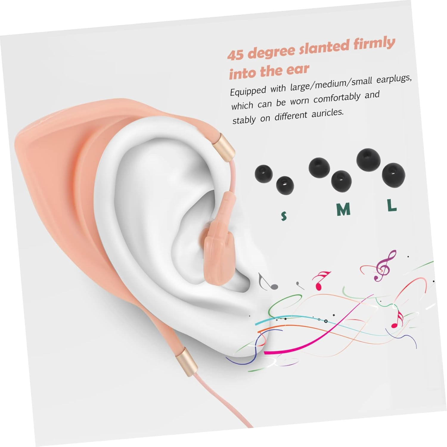 LABRIMP Ear Shape Earphones Microphone In-Ear Music Earbuds for Gaming Lightweight Design for Sports and Travel Wired Earbuds Compatible Smartphones image number 5