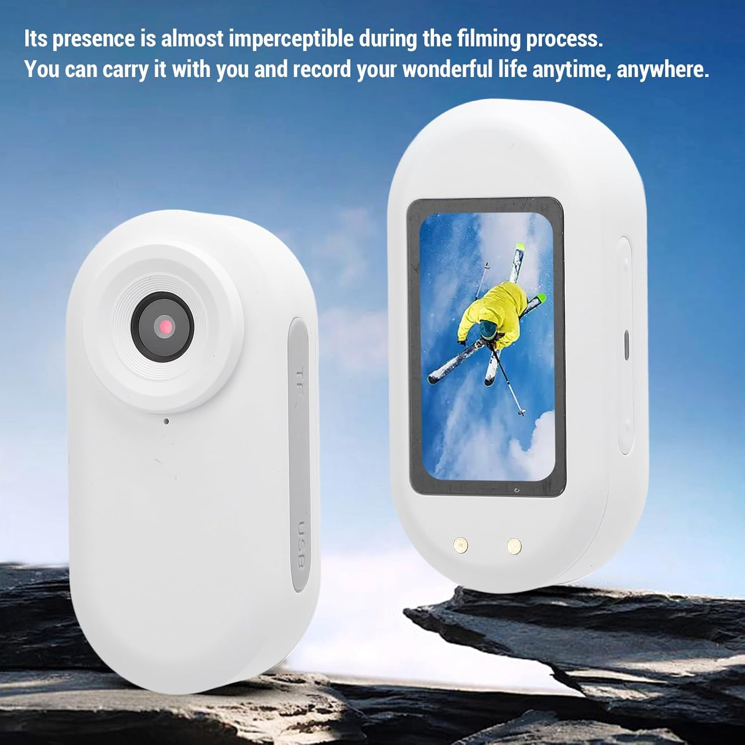 Dog Cat Collar Camera, 1080P Pet Collar Camer Cat Video Camera with 0.96 Inch IPS HD Color Screen, anti Shake Body Camera for Pet Supplies (White) image number 1