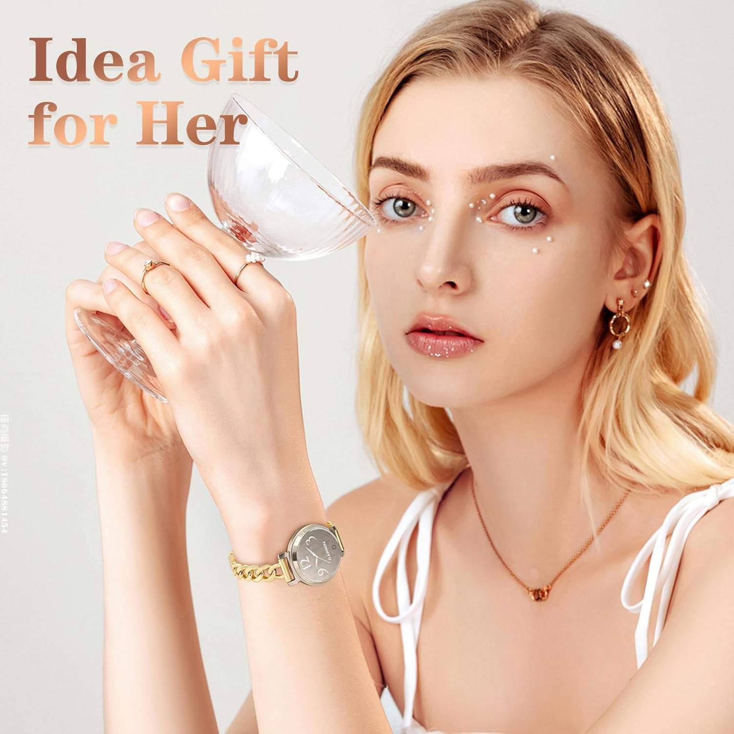 Wizvv Compatible with Garmin Lily 2 Metal Band, 14Mm Slim Metal Stainless Steel Adjustable Straps Replacement Bands Compatible for Garmin Lily 2 Classic Smart Watch Accessory for Women Men