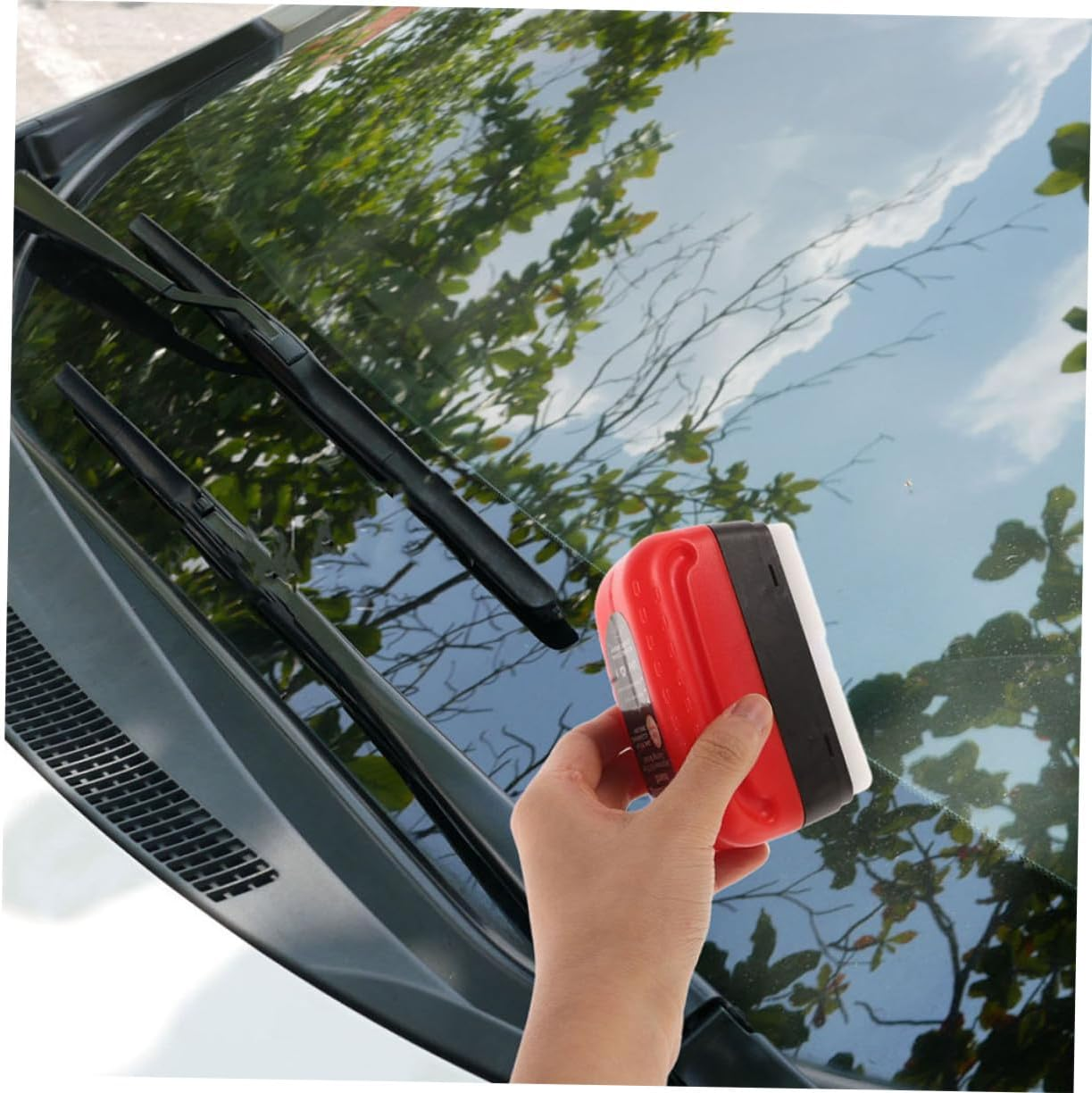 CVUTOVO Oil Film Remover Brush Set 2Pcs for Car Glass Cleaning with Versatile Use on Windshield, Side Windows and Rearview Mirrors for Vehicle Glass Care image number 3