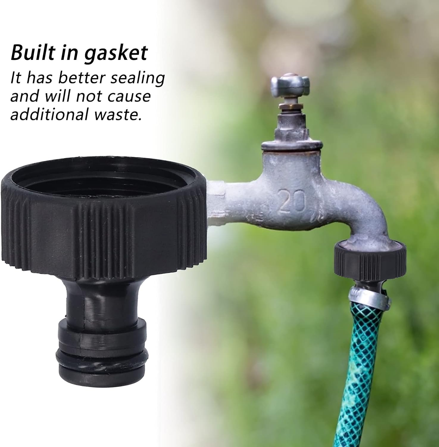 10Pcs Garden Hose Quick Connector Nipple,15Mm Thread Adapter Plastic Sealable Hose Connector for Sprinkler Spray Nozzle (1 Inch Internal Thread) image number 1