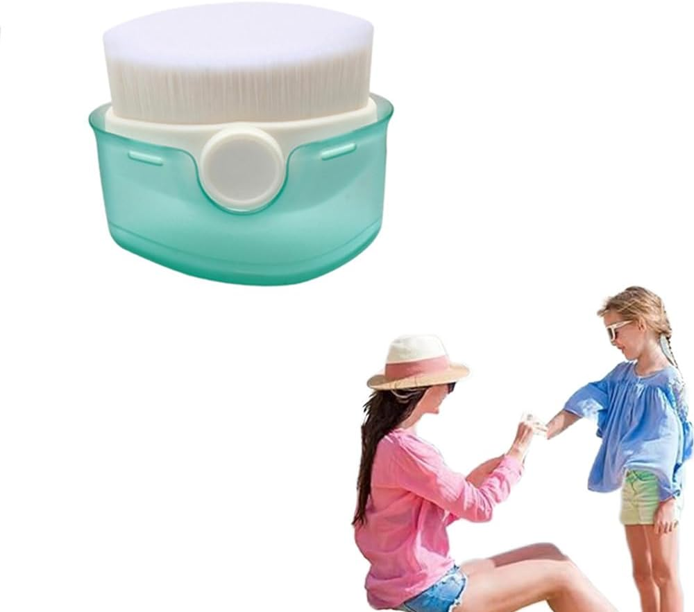 Kids Sunscreen Applicator - Suntan Lotion Applicator with Soft Bristles, Portable Foundation Makeup Brushes for Liquid Foundation Powder Cream,Portable Foundation Makeup Brushes (Green)