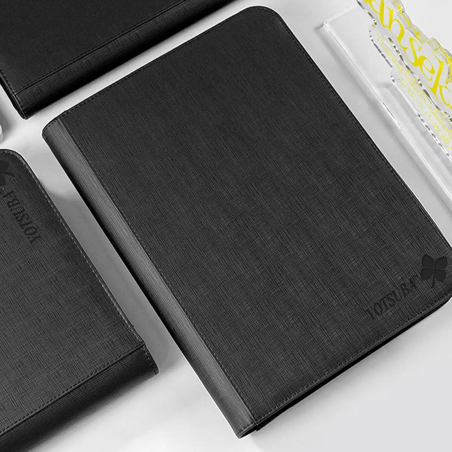 Yotsuba Toploader Binder, 9-Pocket Pages Sleeves Hold up 216 Toploaders, 25 Toploaders INCLUDED, Ringless Double-Sided Pockets for Trading Card Game, Sports, Premium Top Loader Storage image number 5