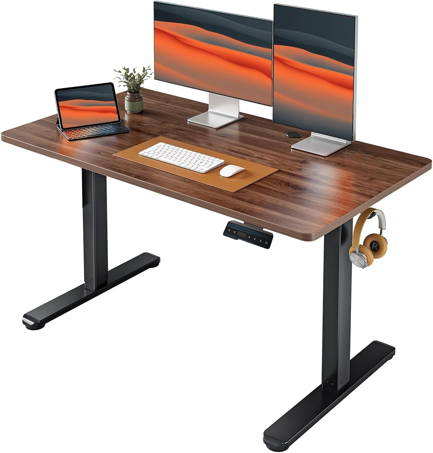 CKIKH Electric Standing Desk Adjustable Height Sit and Stand Desk Home Office Desk Ergonomic Workstation Computer Desk for Office Gaming Strong Capacity (White01, 120CM)