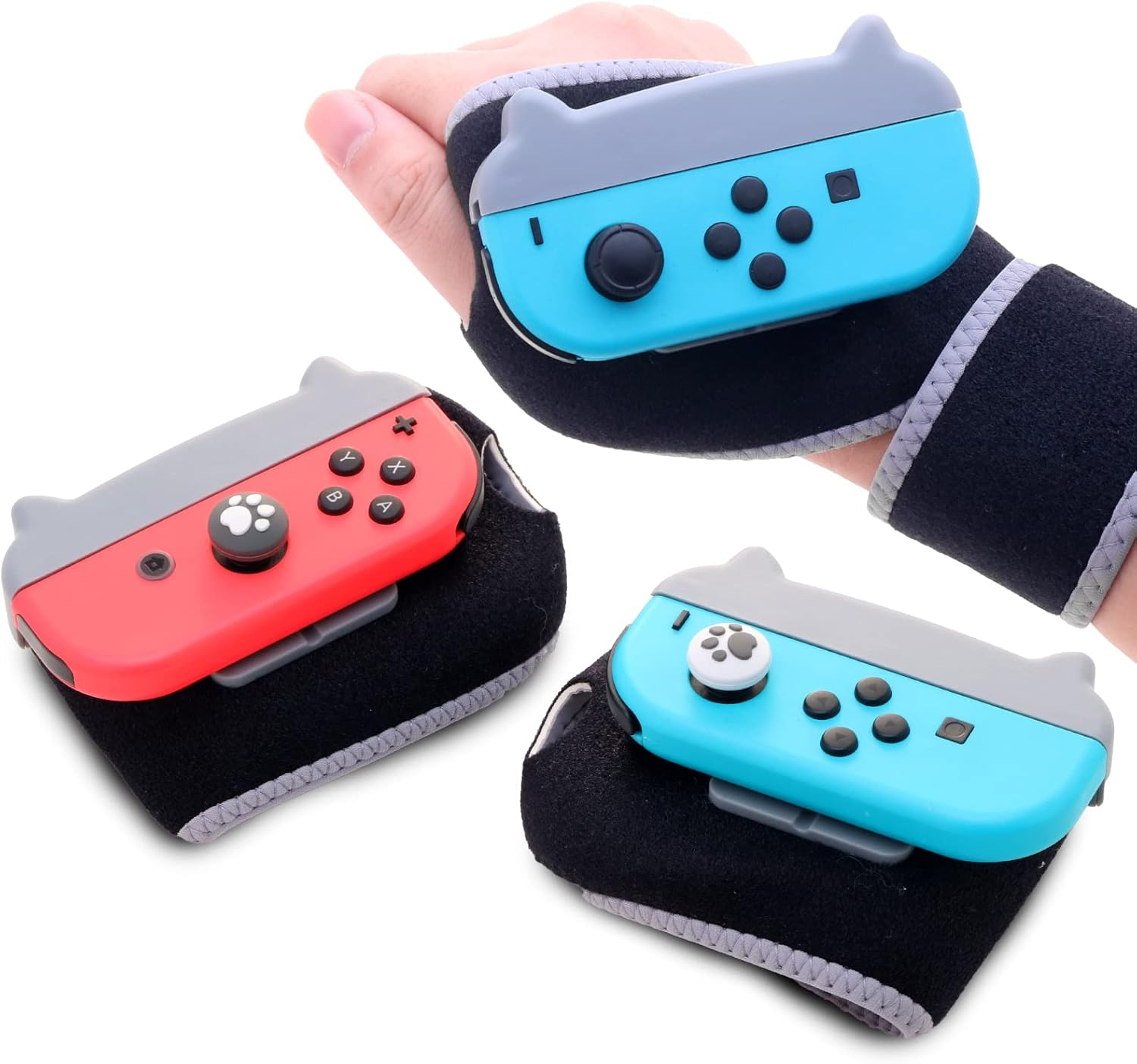 Switch Arm Band, Switch Wrist Strap Compatible with Nintendo Switch Just Dance Game and Switch Boxing Game - Blue and Red (2 Packs)