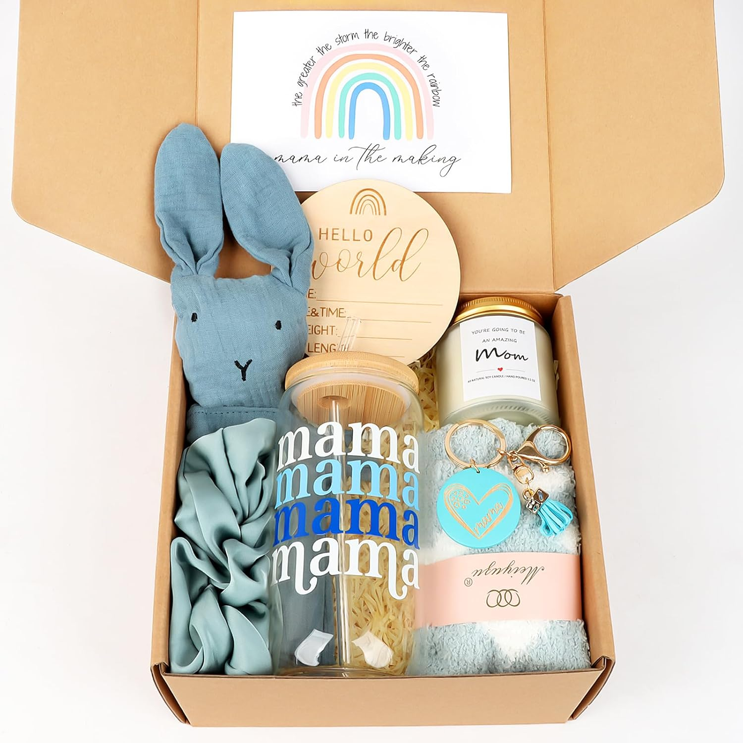 New Mom Gifts Box, Pregnancy Gifts for Expecting Mom, Basket for Girls Boys, Postpartum Gifts for First Time Moms, Cool Gifts for New Mom after Birth, New Mom Care Package after Baby image number 3