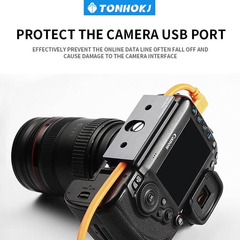 Camera Tether Cable Clamp Block Curve Tether with Arca Quick Release Plate Protector Tools for Camera SLR DSLR Tripod Ball Head image number 3